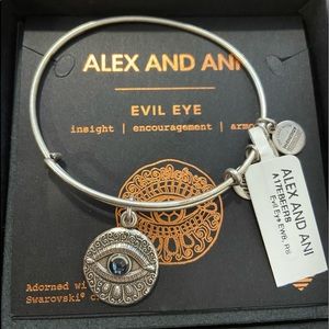 Evil Eye Molten Coin Charm Bangle
